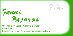 fanni majoros business card